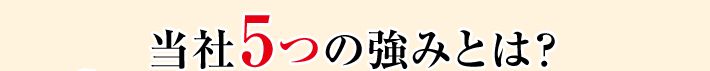当社5つの強みとは?